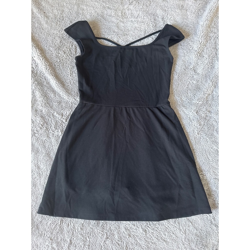 Wild Fable ButterBliss Black Active Dress Built In Shorts Cross Back Small